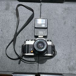Chinon CM-7 Film Camera + lens & flash