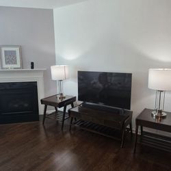 Living room wood  furniture and 2 lamps