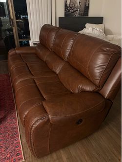 Genuine Leather Reclining Couch