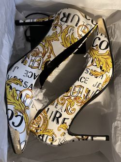 Versace White Scarlett Heels
