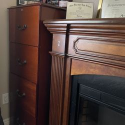 Wood 4 Doors File Cabinets