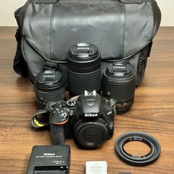 Nikon D3500 W/ 3 Lenses