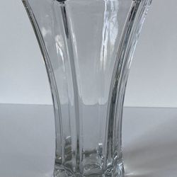 Vintage Hoosier Clear Glass Vase, 6 Sided Hexagon