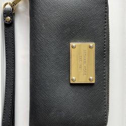 Michael Kors Saffiano Leather Zip Around Wallet Wristlet