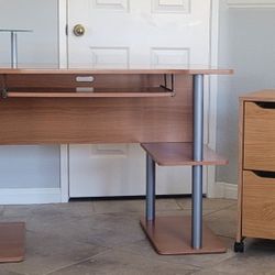 Office/student Desk With File Cabinet