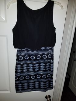 Small back & white dress.