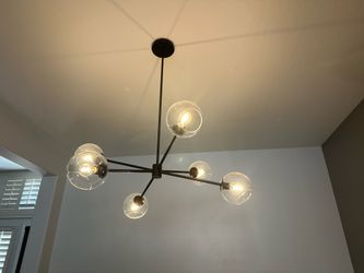 West Elm Staggered Glass 6-Light Chandelier (37")