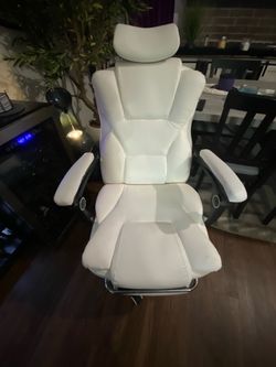 White leather office chair