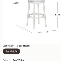 Hillsdale Furniture Clarion Wood Counter Height Swivel Stool, Sea