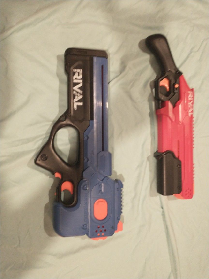 2 Nerf Rival Blasters, One Semi Auto, One Pump Action