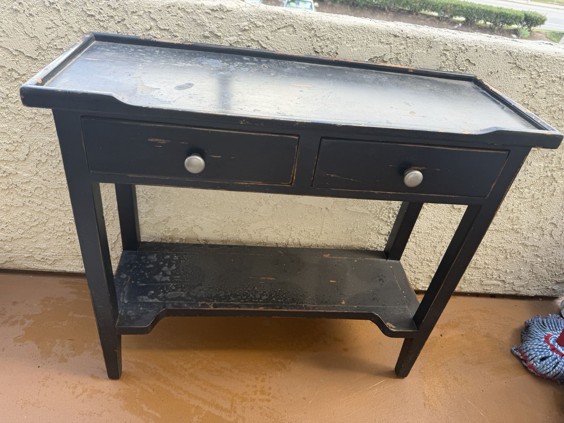 Wood  Distressed Side Table 
