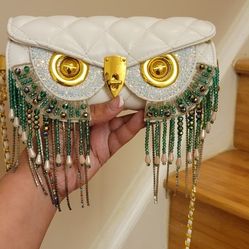 brand new Owl designer handbag fashion tassel crossbody leather animal print shoulder .. Only 1 Left 