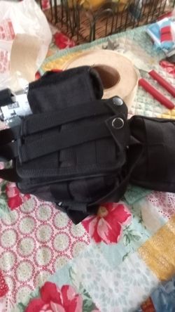 Black Tactical MOLLE Pouch with Belt