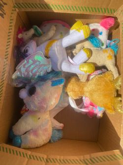 Box of Unicorn Plush Stuffed Animals