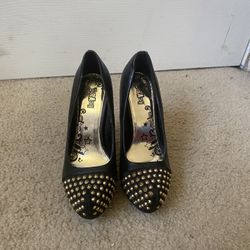 Black and Gold Heels