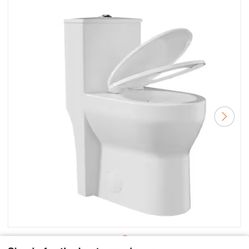 1-Piece Toilet 19 in. Tall Toilet 1.0/1.28 GPF Dual Flush Round Toilet in White with Soft Close Seat Included ADA Toilet