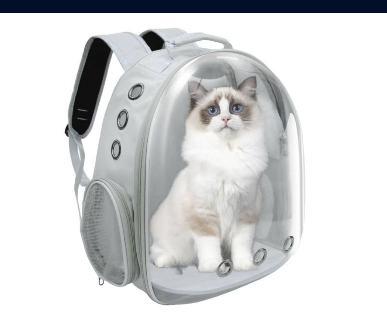Gray -PetPack Adorable Bubble Carrying Bag for Small, Medium dogs Cats, Space Capsule Pet Park, Hiking backpack, Airline Approved Travel Carrier