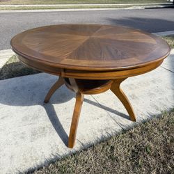 Solid Wood Round 4ft Dining Table 48” Diameter Brown Furniture