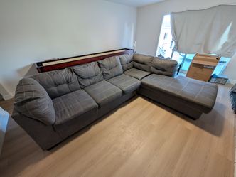 Charcoal grey sectional couch