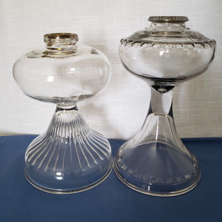 Vintage Glass Oil Lamp Bases