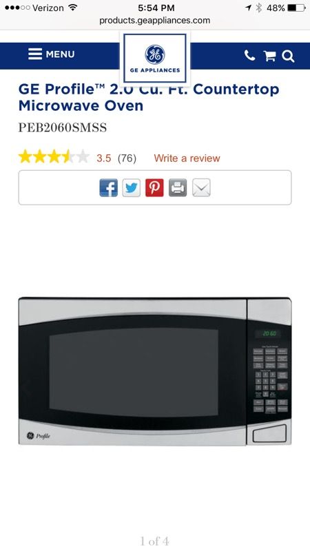 Ge microwave peb2060smss deals