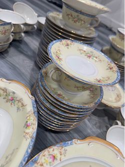 Noritake Bayard Cups Plates Soup Bowls Platter Vegetable Bowl - Set of 82 Pieces