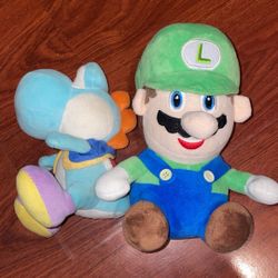 Luigi Plus Blue Yoshi Plush 