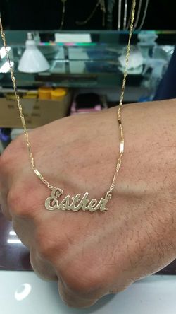 14K Gold Any Name with 14k Gold chain