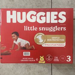 👶 Huggies Size 3 /136 Diapers NEW
