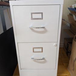 2 Drawer White Metal File Cabinet