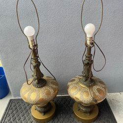 2 Vintage 36” tall MCM (Mid-Century Modern) Hollywood Regency" style! Probably 1960s.