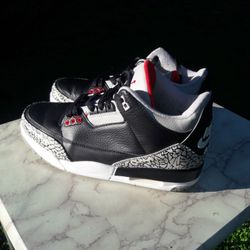 ** NIKE AIR JORDAN 3 RETRO OG MID BLACK SNEAKERS/ SIZE 9.5