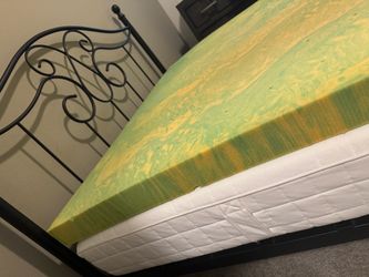Full size mattress + foam topper + bedframe