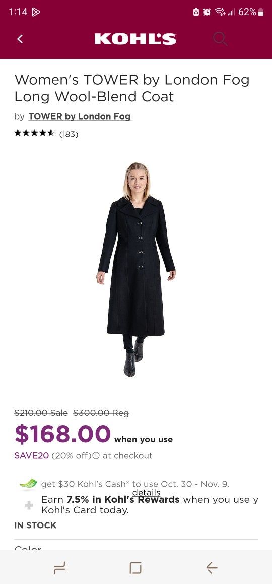Women's TOWER by London Fog Long Wool-Blend Coat