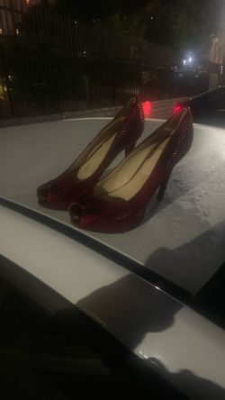 Vintage Pumps Snakeskin Red