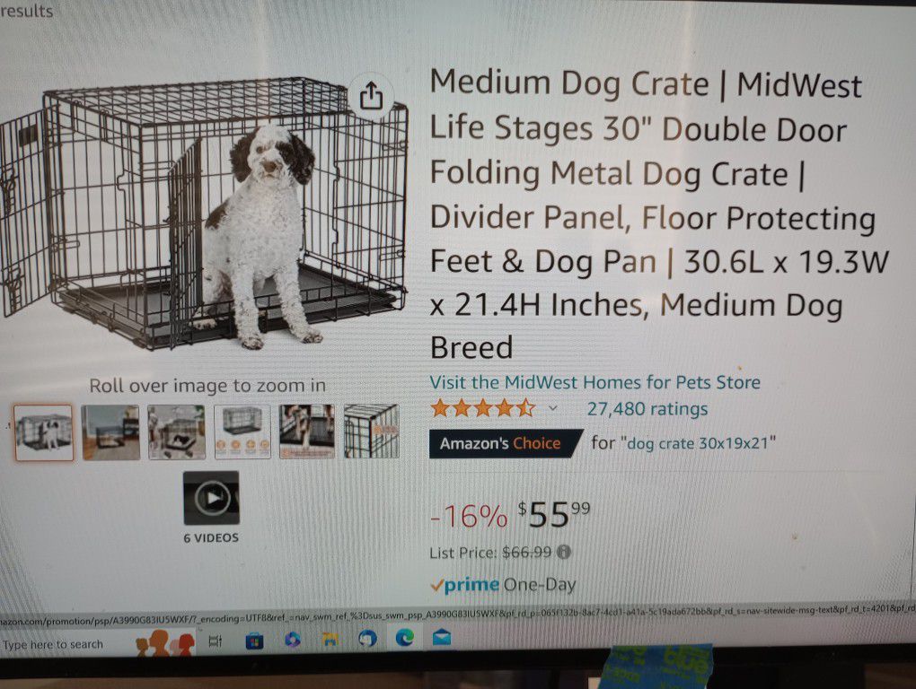 Amazon's Choice for Medium Folding Dog Pet Cage iCrate 1530DD Double Door 