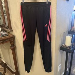 Adidas Black Pink Striped Track Pants Size Small