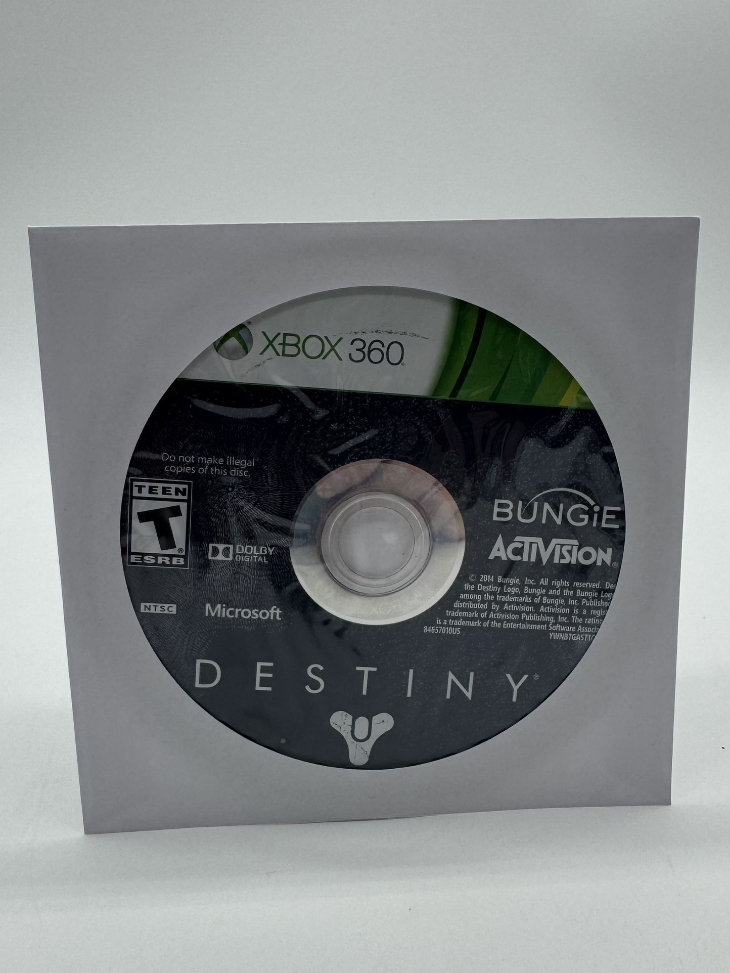 Destiny (Microsoft Xbox 360, 2014) Disc Only Tested