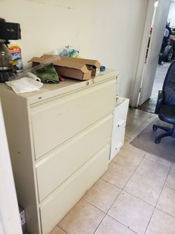 chair and file cabinet