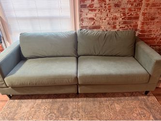 Olive Velvet Sofa – 83”