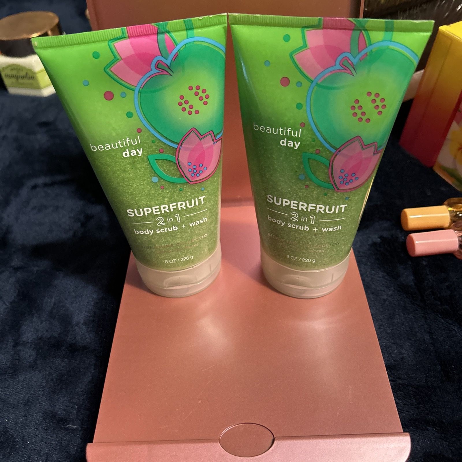 Bath Body Works BEAUTIFUL DAY Superfruit 2 in 1 Body Scrub & Wash, 8 oz NEW x 2
