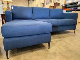 Deep Blue Sofa with Chaise