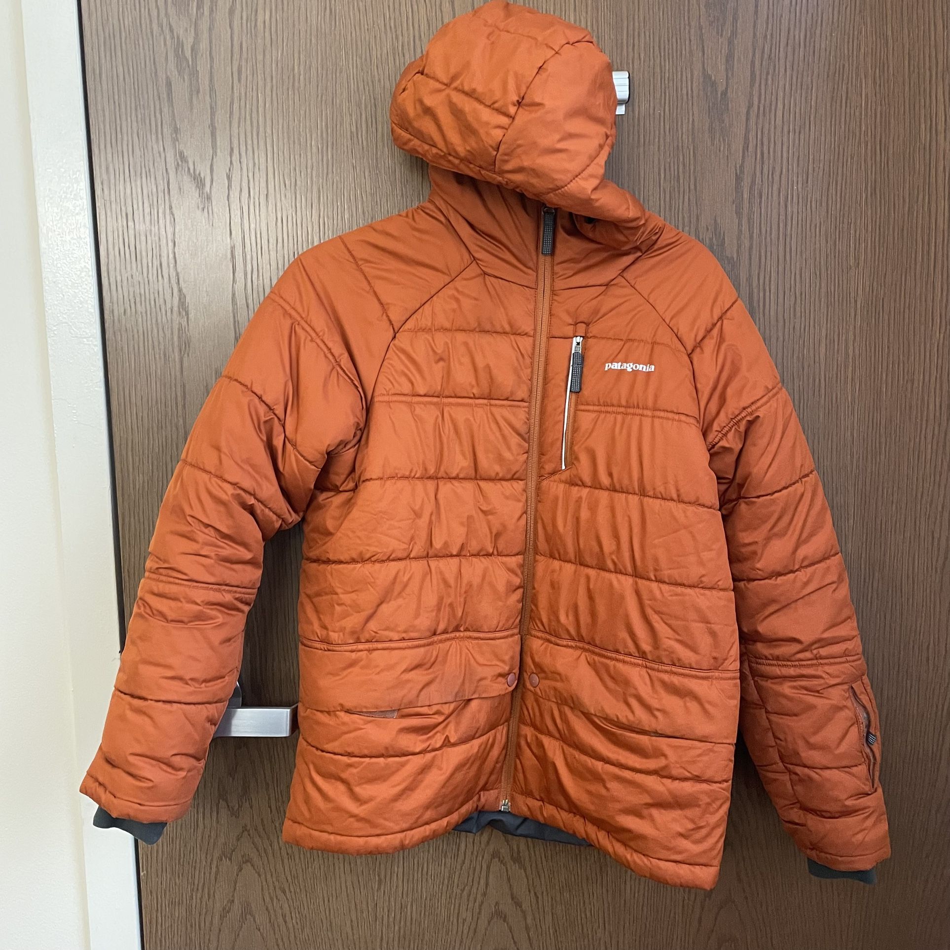 Patagonia Orange Pine Grove Hooded Puffer Jacket Big Boys Xl 14