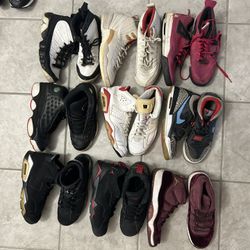 9 Pair Air Jordan Youth Sneaker Lot 6.5Y-7Y Retro Reseller Restoration Bulk