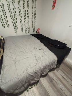 King size bed with frame