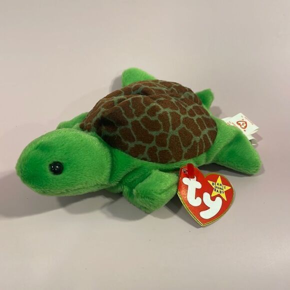 1993 Ty Beanie Baby Speedy the Brown & Green Turtle PVC Pellets NWT Excellent ...