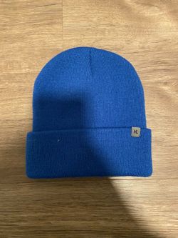 Blue Knit Beanie with Cuff