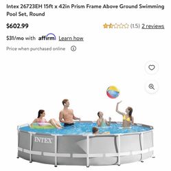 Intex Pool New 15x42ft Included Filter Pump Ladder