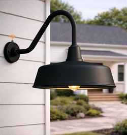 Barn Lights Outdoor 15 Inch Large Classic Gooseneck Light,Farmhouse Wall Mounted Barn Lights from Dusk to Dawn,Home Gooseneck Barn Light Outdoor for P