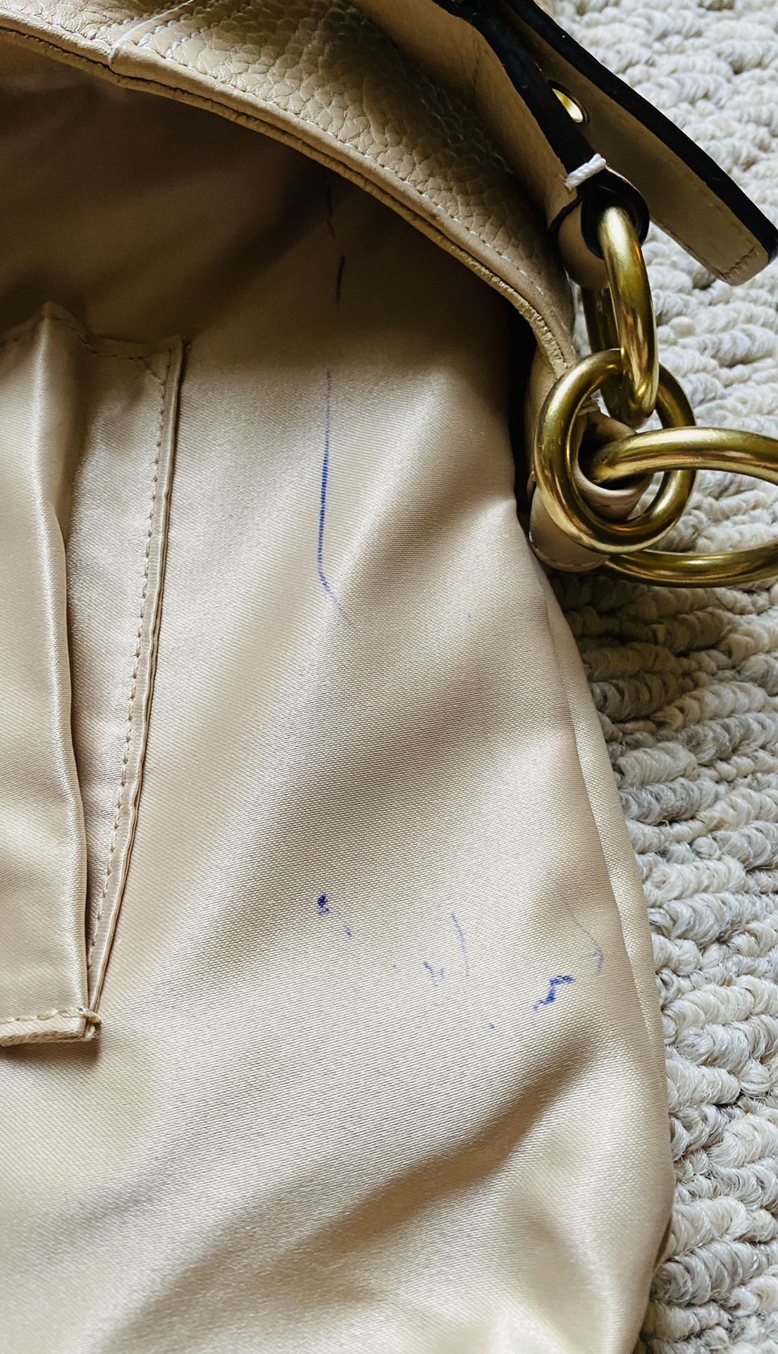 Coach Hamptons Tan Pebble Leather Hobo Shoulder Bag #A0(contact info removed)0